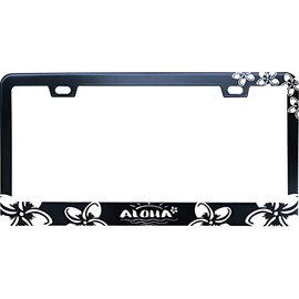 HuiYaoEC I'd Rather Be Playing Hockey Car Tags Frame, 12 x6 Inch Black Stainless Steel Novelty License Plate Frame for Front of Car, 2 Holes & Screws
