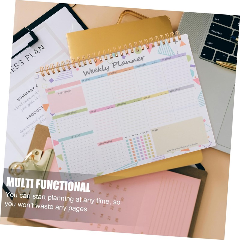 Operitacx Teacher Spiral Notebooks Weekly Planner B5 Size Reusable and