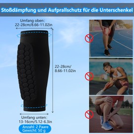2 Pairs of Shin Pads Children's Football, Shin Pads, Football, Children, Men, Shockproof, Breathable and Non-Slip Shin Pads for Basketball, Cycling, Climbing