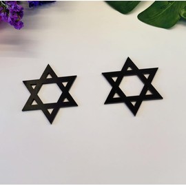ACFENG Set of 12 Star of David Star Black Napkin Rings,Star of David Napkin Holder for Hanukkah Chanukkah Passover Jewish Holiday Dinner Table Decoration Housewarming Gift, ACFENGRings60