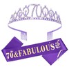 YARIEW Purple Crown + 70th Celebration Sash, Pearl Pin, and