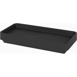 6 Pack Plastic Plant Tray Saucer Rectangular, Heavy Duty Planter Saucers for Indoors, Plant Water Drip Trays for Flower Pot Planter, Windowsill Pot Tray, Seed Starting Growing Trays