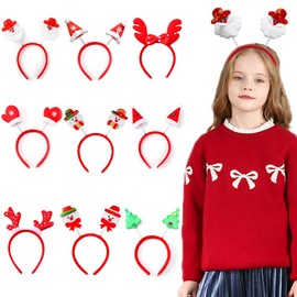 Christmas Headband, Set of 9, Hair Band, Christmas Tree, Costume, Squirrel Costume, Cute, Hair Ornament, Christmas Headband, For Kids, Adults, Party