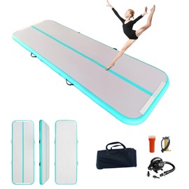 Inflatable Air Gymnastics Mat Training Mats 6.6ft/10ft/13ft/16ft/20ft Air Tumbling Mat Tumble Track with Air Pump for Gym Training Yoga Cheerleading Tumble Water Gymnastics