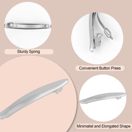 ACO-UINT French Hair Barrettes for Women 3 Pack Metal Hair Clips Vintage Bobby Pins for Thin Thick Hair Formal Hair Accessories (Gold, Silver, Rose Gold)