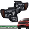 GRAND ORANGE Headlights Compatible with 2009-2014 Ford F150 Driver &