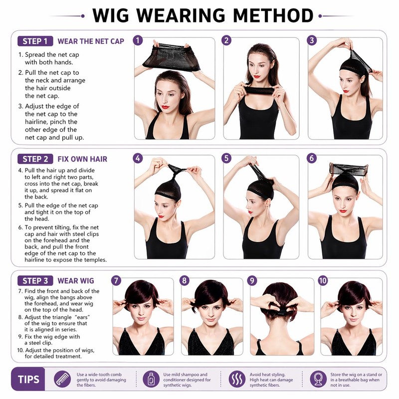Short Curly Pixie Cut Wig, Black Wavy Layered Style with