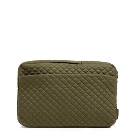 Vera Bradley Women's Cotton Laptop Organizer, Climbing Ivy Green - Recycled Cotton, One Size