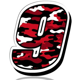 Biomar Labs® 1 x Vinyl Sticker Red Military Camouflage Auto Moto Motocross Motosport Start Racing Number 9 Rally Race Car Bike Motorcycle Tuning N 229