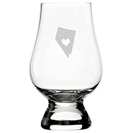 Nevada Heart States Etched 6.5oz Whisky Glass Compatible With Glencairn Accessories