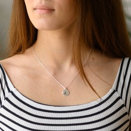 MATERIA by Matthias Wagner Pendant with Dandelion – Women's Pendant 925 Silver Round, Sterling Silver