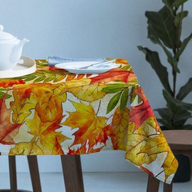 YESOF66 Rectangle Waterproof Tablecloth, Fall Thanksgiving Maple Leaf Table Cloth Cover, Washable Cloth Table Mat for Dinner, Kitchen, Outdoor Party Table Decor - 54"x108"