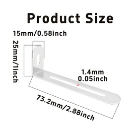 PDETVEO 10 PCS Adjustable L Brackets, Heavy Duty Corner Brace Iron 90 Degree Brackets, Slotted Metal Corner Braces for DIY Furniture/Shelves (Silver, 73.2 x 25x 15mm/2.88" x 1" x 0.58")