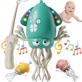 Treayes Electric Crawling Dancing Octopus Toy for Walking Baby Boy Girl 0-6 6-12 12-18 Months, Infant Tummy Time Musical Magic Dancing Squid Toy for 3 4 5 6 7 8 9 10 11 12 Toddler 1st Birthday Gift