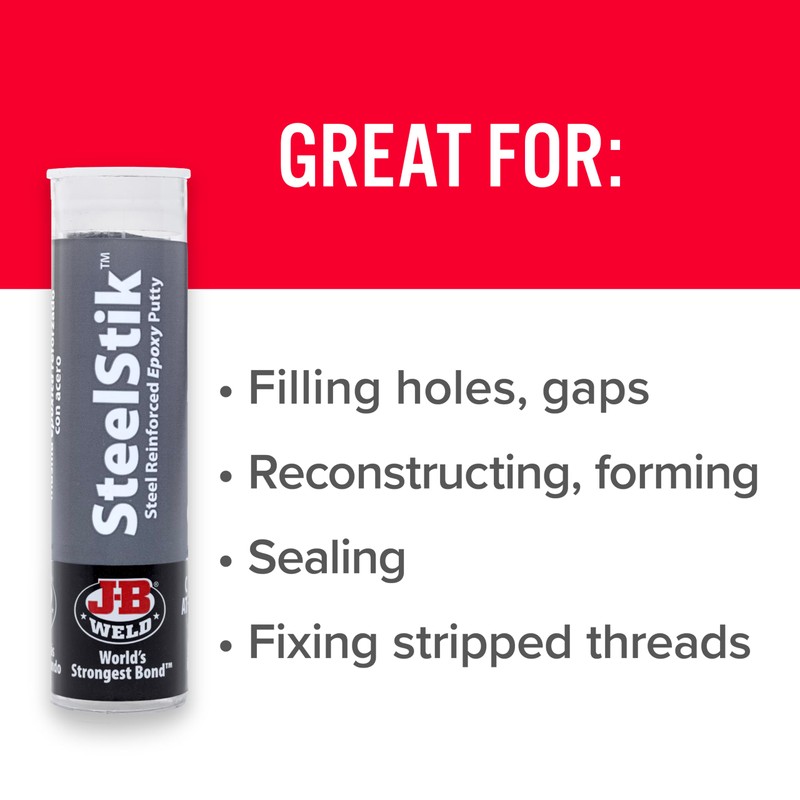 J-B Weld SteelStik, 1 Hour Cure, Steel Reinforced Epoxy Putty