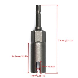 1PCS Deep Power Wing Nut Driver, 1/4" Hex Shank Slot Wing Nut Drill Bit Socket Wrenches Tool for Panel Nuts Screws Eye Q Hanger C Hook Bolt