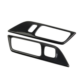 Fewshaw Inner Door Handle Cover Trim Accessories for 2015-2024 Ford Mustang (with Memory seat Button, Carbon Fiber Style)