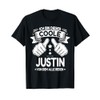 Justin Name Birthday First Name Saying Name Day T-Shirt, black