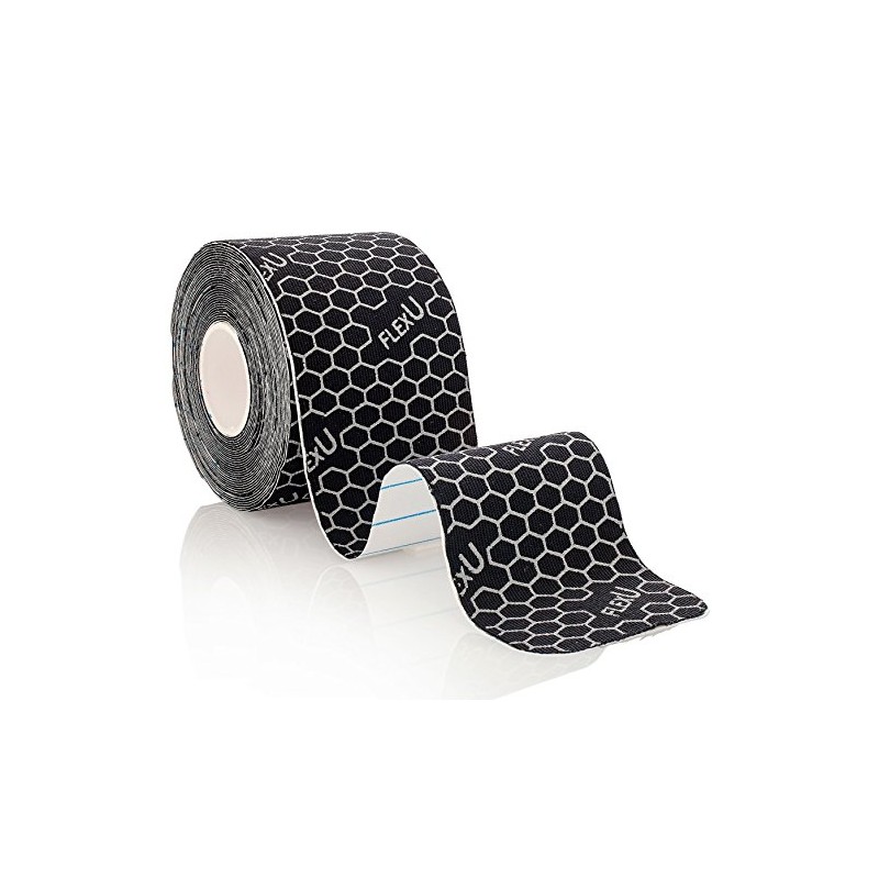 FLEXU Kinesiology Tape - 3-Pack (60 Pre-Cut Strips, 5x25 cm)
