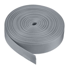 sourcing map Flat Nylon Webbing Strap 1 Inch 10 Yards Grey for Backpack, Luggage-rack