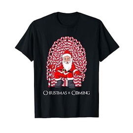 Santa Claus Candy Cane Throne Christmas Boys Girls Kids T-Shirt
