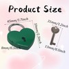 bociloy 2PCS Green Heart Shaped Padlock with Keys, 59×45×8mm Zinc