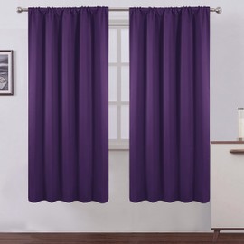 LEMOMO Purple Blackout Curtains/52 x 72 Inch/Set of 2 Panels Room Darkening Curtains for Bedroom