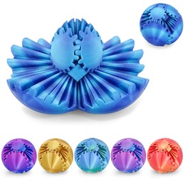 Gear Ball 3D Printed Cube Fidget Toy,Gear Sphere Fidget Toys,Sensory Toys for Stress and Anxiety Relief, Desk Toy Fidget Spinners,Stocking Stuffers for Adults & Kids Gift (Aurora Blue, 3.1 Inch)