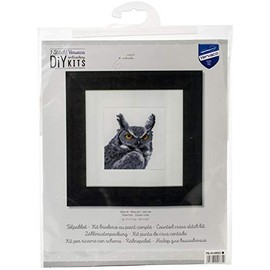 Vervaco Cross Stitch KIT, Grey Owl On Aida (18 Count), One Size
