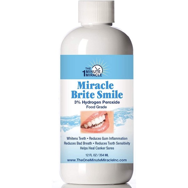 Miracle Write Smile - Essential Oxygen Rinse Mouthwash for Whiter Teeth, Fresher Breath, and Healthier Gums, Peppermint 12 fl. oz