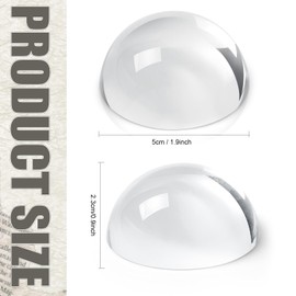 Briwooody 6 Pcs Crystal Dome Magnifier Paperweights Glass Paperweight Reading Magnifying Glass Clear Optical Half Ball Lens for Office Desk Home Gift(1.97 Inch)