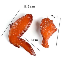 Hanmade Simulation Fried Chickens Pendant Necklace Funny Creative Resin Simulation Food Chicken Legs Wings Link Chain Necklace for Women Men Jewelry-Leg