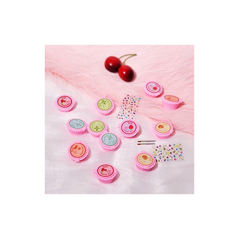 Mebtmel- 12 piezas de brillo labial de cupcakes para regalos
