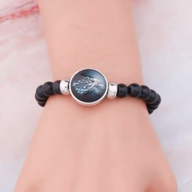 HOLLP Thrones Inspired Bracelet Thrones Fans Gift House Stark, Baratheon,Lannister and Targaryen Bracelet Gift for Men(Stark Bracelet-2)