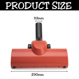 IBBAH Henry Hoover Turbo Brush Head Red - Compatible with Henry, Hetty, James, George, Nuvac, Edward - Ideal for Pet Hair, Carpets, and Hard Floors High-Performance Airo Brush 32mmx290mm