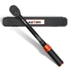 Kerry 3/8 Inch Drive Click Torque Wrench, 5-50 FT.LB/6.8-67.8 Nm, ±3% High Accuracy, Dual Range Scales, Clearly Graduated, Eeasy Read, Hardened Alumium Alloy, 72 Tooth Click Torque Wrench for Bike