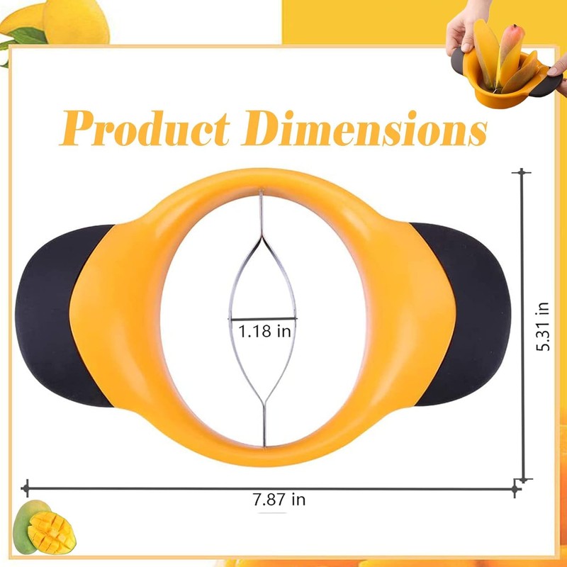 Mango Slicer,Mango Pit Remover Tool,Mango Cutter with Stainless Steel Blade