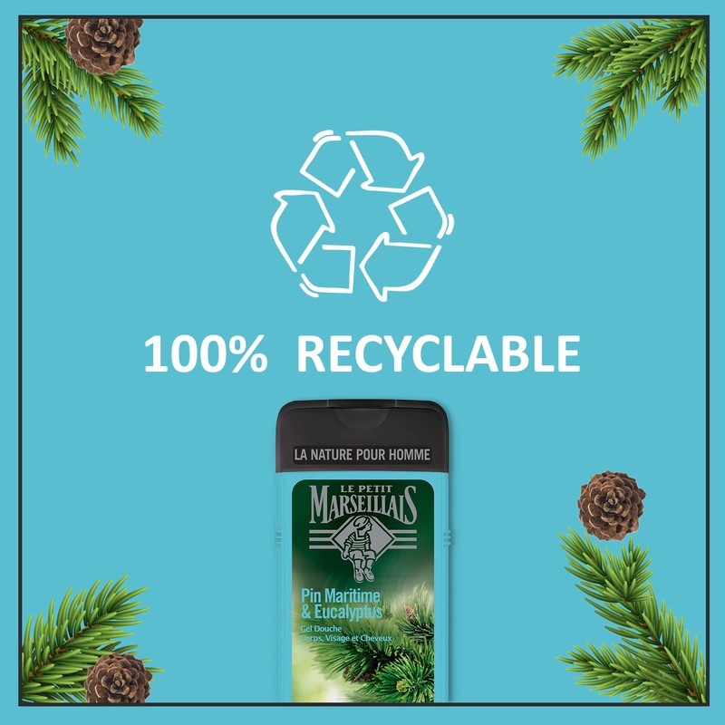 3er-Pack Le Petit Marseillais Duschgel mit Pinien und Eucalyptus