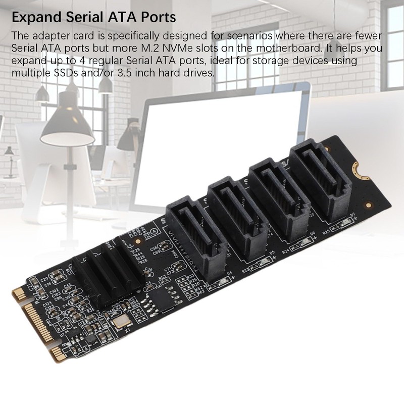 M.2 to SATA3.0 Adapter Card, PCB 16Gbps High Speed ASM1166