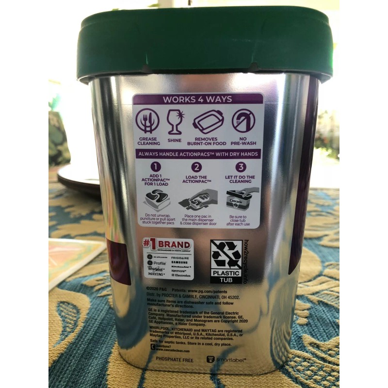 Cascade 6 Boxes -Cascade Platinum ActionPacs Dishwasher Detergent - 92