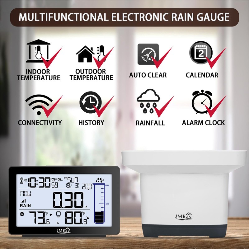 Wireless Rain Gauge Outdoor, Digital Rain Gauge Outdoors Best Rated