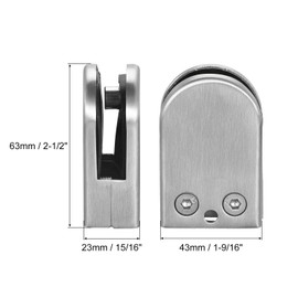 uxcell 4pcs Glass Clamp, 304 Stainless Steel Glass Bracket Suitable for 10-12 mm Thick 10mm Hole Dia Glass Holder Glass Clip Clamp Shelf Balustrade Staircase Handrail Silver