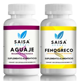 Fenogreco 100 cápsulas Aguaje 120 cápsulas, 100% puros SAISA HERBAL.