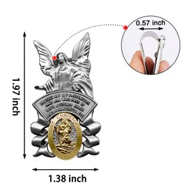 St Christopher Medal Car Saint Christopher Visor Clip Guardian Angel Visor Accessories Bless Driving Safety Religious Gift for Teens, Parent, Family, Friend, New and Old Driver (2 Pcs)