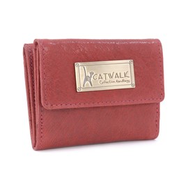 Catwalk Collection Handbags - Small Leather Purse for Women - Ladies Wallet with 6 Card Slots & Coin Pocket - RFID Protection - EVE - Red