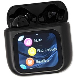 Earbuds, Wireless Earbuds. 5.4 Bluetooth, 1.9" Smart Touch Screen Control, Mini Apps, 6+ Hours Usage Time 150+ Standby Time, 9D Panoramic Sound Immersive Audio, Charging Case (Black)