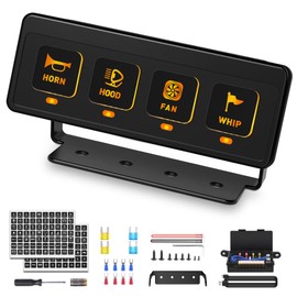 SS VISION 4 Gang Wireless Switch Panel, 12V 60A Auxiliary Car Swtich Panel, Universal Circuit Control Relay System Box with 4 Light Modes Memory Function for Car Truck UTV ATV Boat RV Off-Road