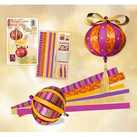 Ursus 23480099 Design Strips Paper Balls Magic Christmas, Material for up to 8 Paper Balls, Diameter Approx. 10 cm, 60 Strips with Accessories, Ideal for Crafting Individual Christmas Baubles