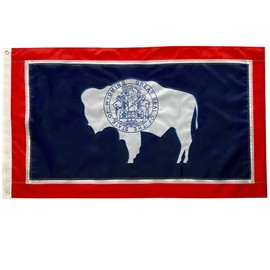 GORISE Wyoming State Flag 3x5 Feet, Wyoming Embroidered Nylon WY State Flag for Garden or Yard Decor (wyoming flag 3x5)