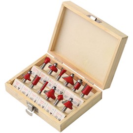 UPstore Carbide Blade Router Bit Set, 12 Pieces, Shaft Trimmer Bit, Electric Trimmer Bit, Polishing, Chamfering, Woodworking, Sculpting